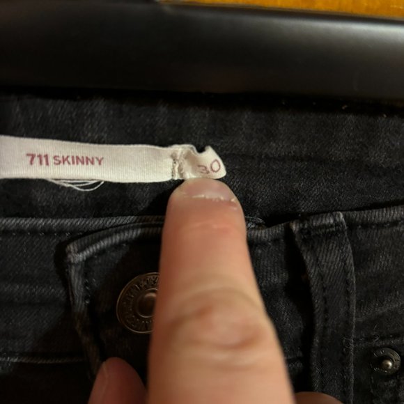 Levi’s 711 Skinny Jeans Black Stretchy 30x30‎ - Picture 8 of 16